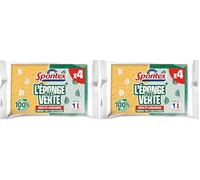SPONTEX - L'éponge Verte - 4 éponges grattantes Vertes - Economique