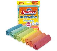 Spontex Lingettes Multi-usages en Microfibre 8+2 gratuites, 1 Paquet - Chiffons en Microfibre colorés