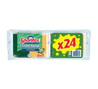SPONTEX Lot de 12 packs de 2 Gratte-Eponge Stop-Graisse - 24 éponges