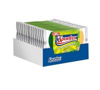 Spontex Lot de 16 x 2 éponges à récurer Anti-Graisse pour Surfaces résistantes