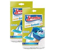 SPONTEX - Lot de 2 Recharges Express System+ - Recharge en microfibre pour kit balai plat Express System+ - 2 Recharges