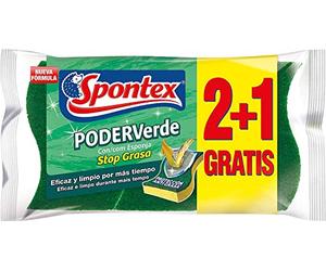Spontex Lot de 3 éponges en Fibre avec système Stop Graisse