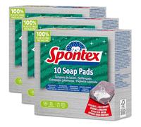 Spontex Lot de 3 Packs de 10 Tampons de Savon Paille de Fer