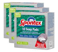Spontex Lot de 3 Packs de 10 Tampons de Savon Paille de Fer