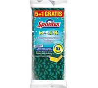 Spontex Lot de 6 éponges de Nettoyage mosaïque avec Technologie Anti-Peluches et poignée Pratique, Couleur Non sélectionnable
