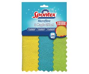 SPONTEX - Magic Effect - 3 lavettes Microfibre - Microfibres nouvelle génération - Résistantes - Idéales pour essuyer