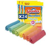 Spontex Microfibre Collection | Microfibres Multi-usages | 24 Chiffons de Nettoyage en Microfibre