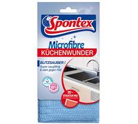 Spontex Microfibre Éponges de cuisine en microfibre 3D, avec formule dégraissante, tissu éponge