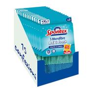 Spontex Microfibre Maxi Fresh X3, 3 Chiffons Polyvalents en 100% Microfibre, Traitement antibactérien pour prévenir la Formation de Mauvaises odeurs x 15 Packs