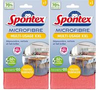 Spontex - Microfibre Multi-Usage - pour Toutes Les Surfaces - Elimine 99% des Bactéries - Taille XXL