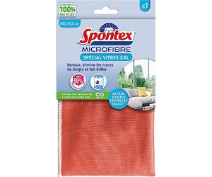 SPONTEX - Microfibre Spécial Vitres XXL - Nettoie et élimine les traces de doigts - Fait briller - 2x plus efficace contre les traces