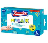 Spontex Mosaic Disposable Nitrile Gloves, Latex-Free, Powder-Free, Extra Resista