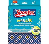 Spontex Mosaik Serpillère en Microfibre pour Le Nettoyage des sols secs et humides, Grande Absorption de la saleté et de l'eau, Format XL 50 x 60 cm, 1 pièce, Bleu