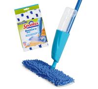 Spontex Quick Spray Duo Balai plat lave-sol avec vaporisateur intégré et têtes de balai lavables en microfibre | Nettoie les sols stratifiés, planchers et carrelages | Tête réversible
