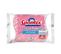 Spontex Éponge grattante salle de bain Salsa – Végétale, forme fleur – Lot de 2