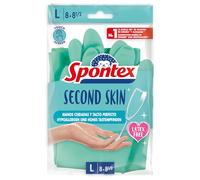 Spontex Seconde peau Gants en nitrile délicats avec extrait de thé blanc Taille L Turquoise