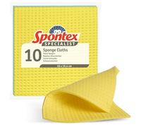 Spontex Specialist Chiffons éponges hautement absorbants pour le nettoyage professionnel, 100 % certifiées PEFC, couleurs assorties, lot de 10