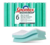 Spontex Specialist Éponges à Récurer Anti-Rayures XL | Résistantes et Lavables à 40 °C, pour Nettoyage Professionnel | 14 x 10 cm, Lot de 6
