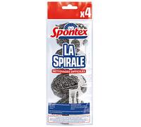 SPONTEX - Spirales - 4 Spirales Efficaces et Désincrustantes - Idéales Nettoyages Difficiles