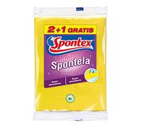 Spontex Spontex Lot de 3 chiffons de cellulose absorbant, bien avec la maille résistant, jaune