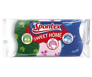 Spontex Sweet Home éponge Kit pour toute la maison, 1 x, Salle de bains et cuisine universel, 3 éponges