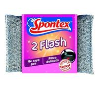 Spontex Tampon 2 Flash Ne Raye Pas Fibre Délicate par 2 (Lot de 2 Soit 6 éponge
