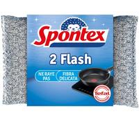 SPONTEX - Tampon Flash - 2 tampons non-rayants pour plaques et poêles