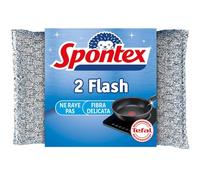 SPONTEX - Tampons Récurants Ultra Efficaces, Texture Grattante pour Nettoyage Rapide (Lot de 2) - Le Lot De 4