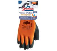 Spontex Winter Worker 12322087 Paire de gants de travail imperméables avec doublure intérieure double couche, haute protection contre le froid, revêtement en latex, taille M, 1 paire de gants de