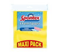 Spontex x8 Lot de Chiffons éponge Cellulose, Tissage Interne en Plastique/Jaune/Vert/Bleu/Orange (Lot de 8)