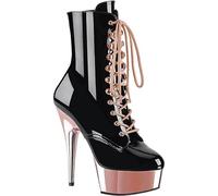 SPONYBORTY 6 pouces Stiletto Bottines Fétiche Talons Hauts Femmes Mode Or Cuir Bottines Sexy Stripper Night Club Pole Dance Pompes Chaussures fétiche/M/41EU