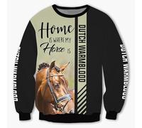 SPONYBORTY Hoodies Vestes T-Shirt Cardigan Mince 3D Hollandais Warmblood Impression Pull Hommes Femmes Casual Polyester Sweat Mode/a3/3XL