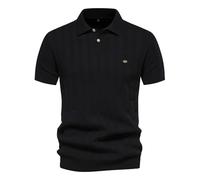 SPONYBORTY Men's laine polo pull tricoté pull manches courtes col hommes slim fit t-shirt haut compression/C/L