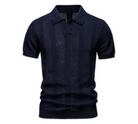 SPONYBORTY Polo classique à manches courtes pour hommes Chemises Slim Fit Tops légers Casual Pull à manches courtes creux haut/B/XXL
