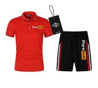 SPONYBORTY Polo Deux Pièces Chemises T-Shirt Shorts Manches Courtes PO.RN_HUB Impression Haut Hommes Et Femmes Coton Décontractée Survêtement Ensemble Sweat À Capuche Tee Le Jogging / a4 / M