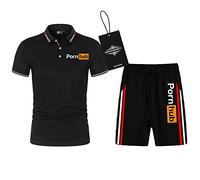 SPONYBORTY Polo Deux Pièces Chemises T-Shirt Shorts Manches Courtes PO.RN_HUB Impression Haut Hommes Et Femmes Coton Décontractée Survêtement Ensemble Sweat À Capuche Tee Le Jogging / a1 / XL