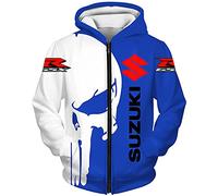 SPONYBORTY Sweats à Capuche T-Shirt Pull Shorts Su-Zuki Impression 3D Mince Hommes Femme Casual Polyester Sweat Vestes Lâche / B1 / XXL