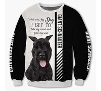 SPONYBORTY Sweats à capuche Vestes Mince 3D GIANT SCHNAUZER DOG Pull à impression complète Hommes et femmes Sweat-shirt en polyester décontracté capuche/a3/M