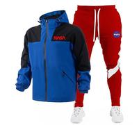 SPONYBORTY Vestes imperméables pour hommes ensemble de survêtement NASA costume de Jogging en plein air pull à capuche + pantalon ensemble d'alpinisme décontracté joggers/D3/M