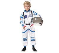 Spooktacular Costume d'astronaute blanc unisexe pour enfants à Halloween, combinaison de pilote de la NASA avec casque