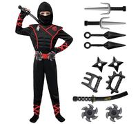 Spooktacular Costume de Luxe Ninja pour Enfants, Déguisement de Cosplay pour Garçons et Filles, Halloween et Carnaval