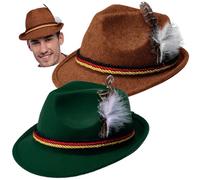 Spooktacular Creations 2er-Set Alpinhüte, Retro-Fedora aus Filz für Erwachsene. Perfekt für Halloween, bayerische Oktoberfest-Kostüme, Rollenspiele und Cosplay.