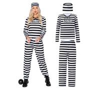 Spooktacular Creations Adult Women Jailbird Prisoner Costume pour Halloween Dress Up Party, Trick or Treats, Cosplay Themed Party