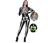 Spooktacular Creations Adulte Femmes Glow in the Dark Skeleton Costume pour Halloween Dress Up Party Rôle Jouer Cosplay (Medium)