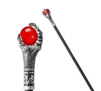 Spooktacular Creations Canne de marche pour Halloween - Rouge - Antique - Bâton rond pour costume de sorcier - Sceptre - Accessoire pour fête d'Halloween, jeux de rôle, fêtes déguisées