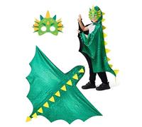 Spooktacular Creations Cape d’Halloween pour Enfants avec Capuche Dinosaure, Unisexe, Taille S (5-7 ans)