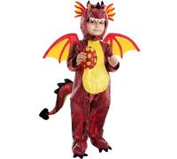 Spooktacular Creations Child Dragon Costume for Halloween Trick or Treating Dinosaur Dress-up Pretend Play,Red