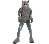 Spooktacular Creations Child Unisex Green Werewolf Costume with Mask, Gloves and Shoes Cover