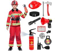 Spooktacular Creations Child Unisexe Red Fireman Costume pour Halloween Dress Up-3T