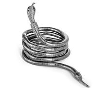 Spooktacular Creations Collier et bracelet en forme de serpent pliable, bijoux d'Halloween flexibles et réglables pour femmes, adultes et enfants, accessoire de costume serpent multi-usages, F, Acier